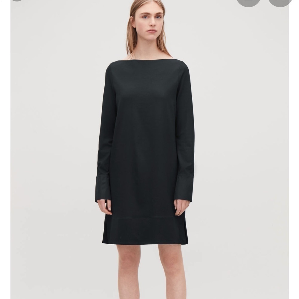 COS | Black Jersey Dress With Contrast Detail NEW